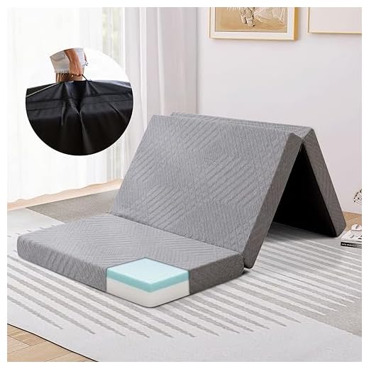 Hcore Folding Mattress Queen, 4 Inch Foldable Trifold Memory Foam Mattress with Bag, Portable Mattress Topper for Floor, Camping, Guest, CertiPUR-US Certified, 80"x 60" x4"