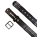 Snap On Oil Tanned Three Row Punk Rock Star Distressed Black Studded Full Grain Cowhide Leather Belt, Black | 36