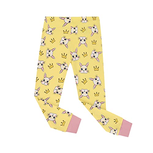 Benaive Girls Easter Pajamas Kids Bunny Easter Pjs Long Sleeves Set 100% Cotton Novelty Girls Sleepwear 2 Pieces Size 5 - image 3