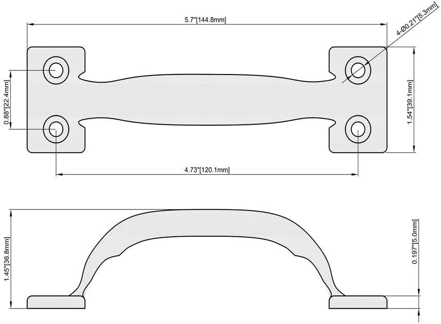 15 Pack, Premium Black Pull Handle 5-3/4" Utility Door Pulls, Black Handles for Home Improvement, Barn Door Hardware with Screws