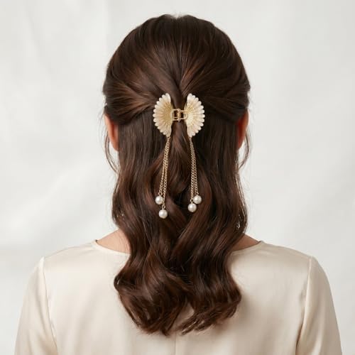 Image of ANNACREATIONS 1 Pcs Korean Fashion Style Metal Hair Claw Jaw Clamp Clips Hair Clutcher Hair Clip Hair Pin Hair Accessories For Women and Girls (Style 2)