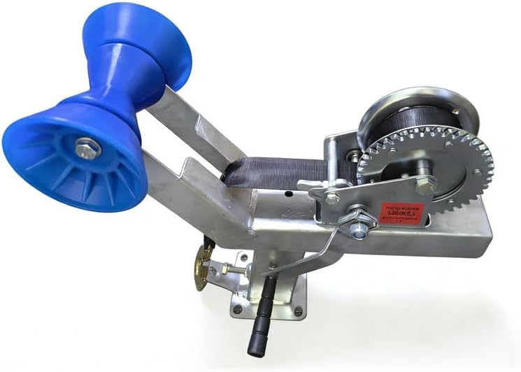 Boat Trailer Winch Post with 1200LB Winch, Adjustable Winch Stand for 3"x4" Drawbar, Foldable Roller & U-Bolt Mount, Fits Jet Ski, Fishing Boat