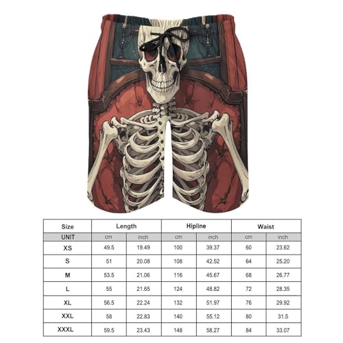 Mens Shorts Skeleton Reading Men Swim Trunks Quick-Dry Beach Shorts with Drawstring Pocket Bathing Suit2