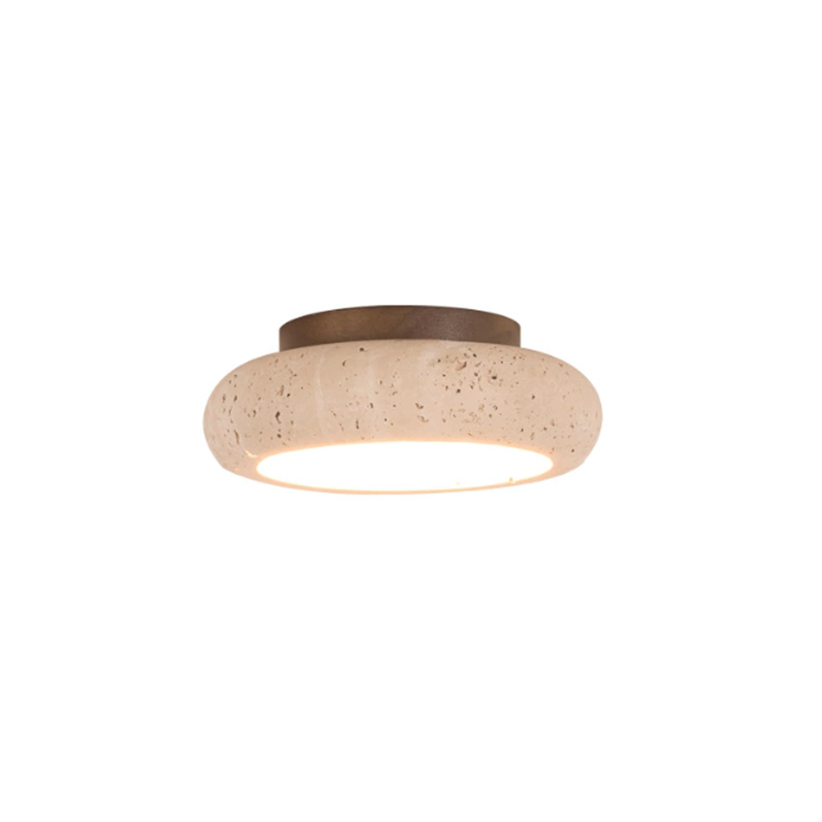 PLQWUJD Exquisite Chandelier Natural Ceiling Lamp Stone Ceiling Light Fixture Yellow Travertine Chandelier Close to Ceiling Light Flush Mount Bedroom Lighting