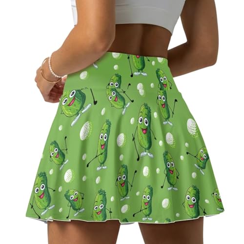 Noteligou Cucumber Print Golf Skorts Women Size M