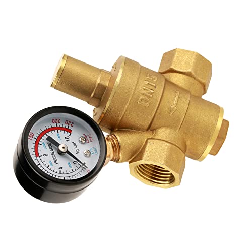 Regulador de agua regulable para proteger tuberías con manómetro Zunate 5