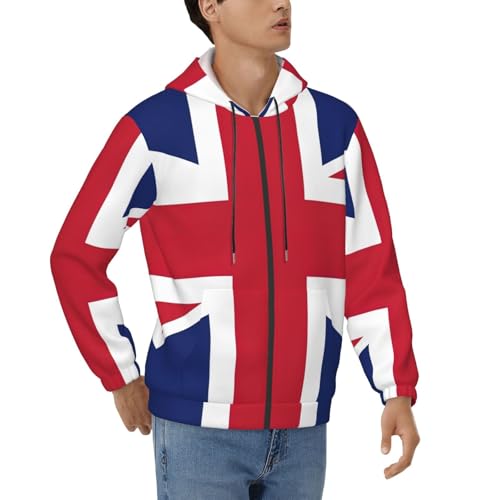 Sweat à capuche Union Jack homme idéal pour le voyage et le quotidien décontracté