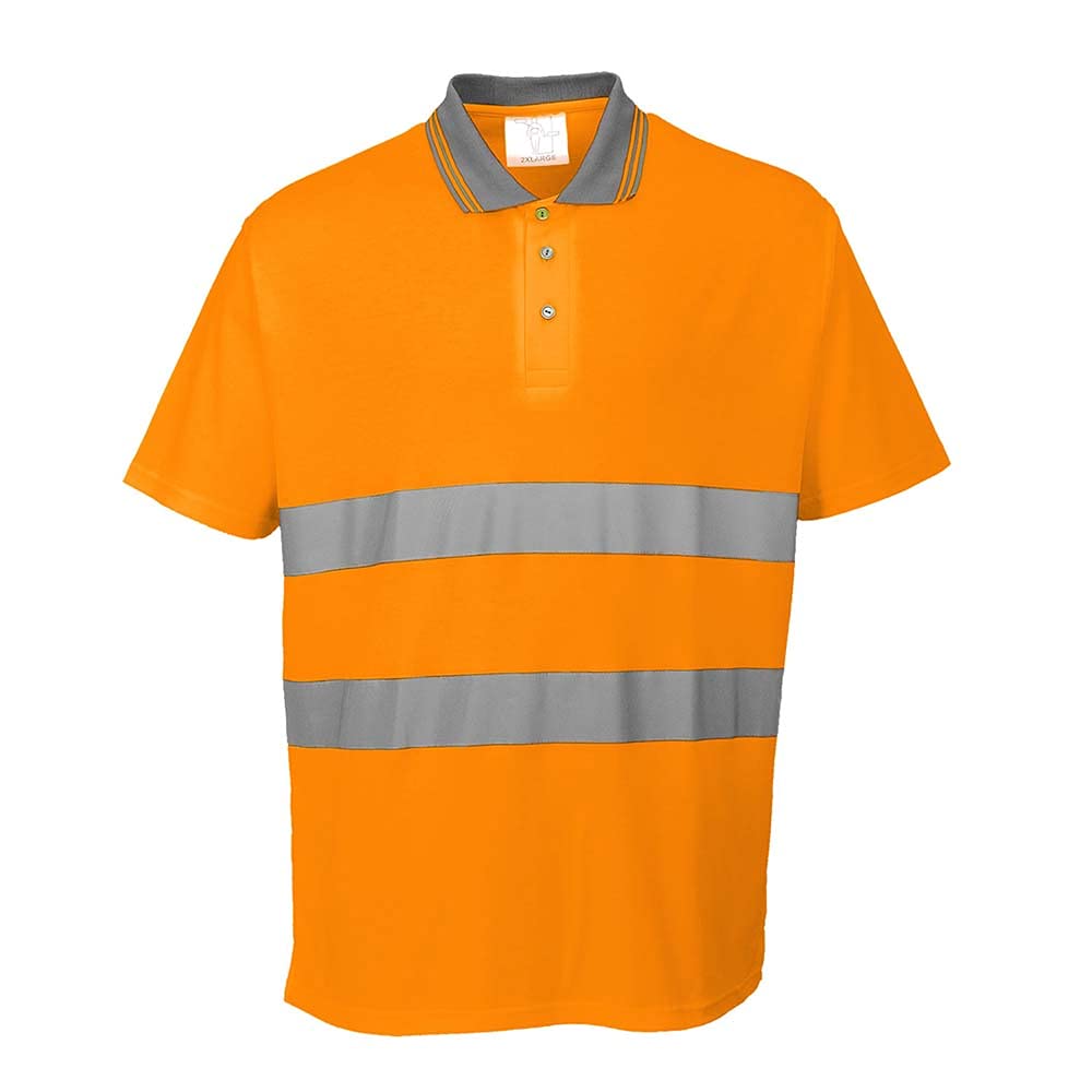 Portwest Cotton Comfort Polo Shirt Orange Size: L Colour: Orange, Size