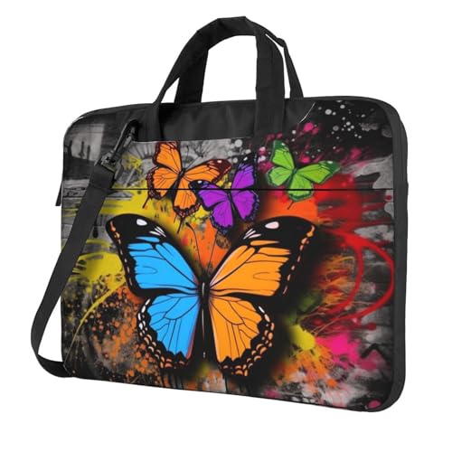 Sacoche ordinateur portable à motif papillon aux finitions soignées