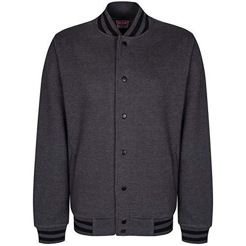fdm Unisex Campus Varsity Jacket (M) (Charcoal/Black)