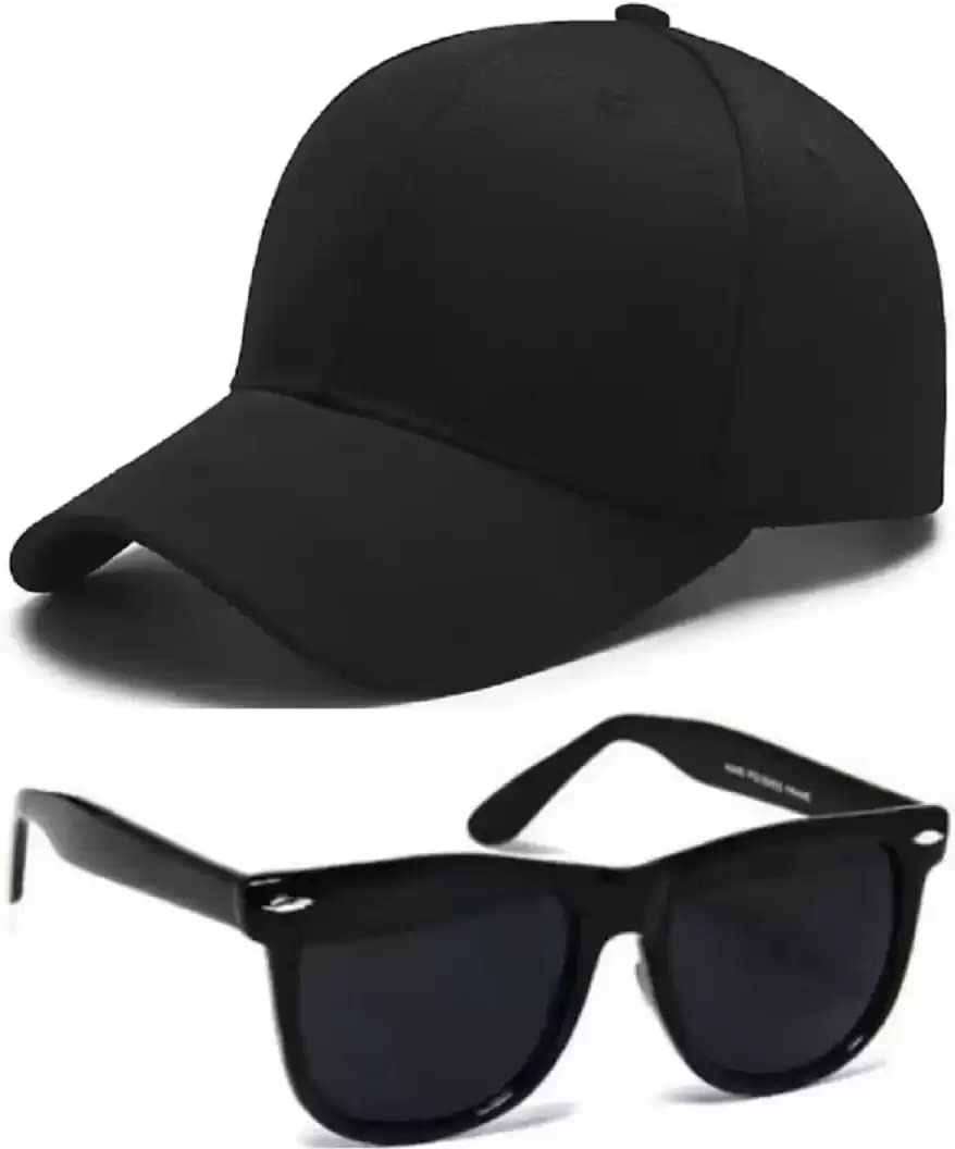 SELLORIA Brand Boy’s Combo Pack of with Black Sunglass with Black Baseball Cap SELLORIA Brand Boy’s Combo Pack of with Black Sunglass with Black Baseball Cap