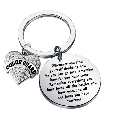 TIIMG Colorguard Inspirational Quote Keychain Color Guard Charm Gift Flag Girl Jewelry Senior Gift
