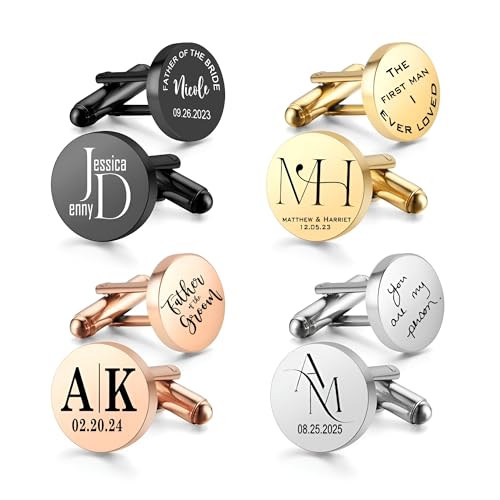 Mancuernillas personalizadas de plata para hombres miniatura 2