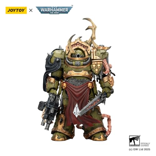 Image of JOYTOY Death Guard Warhammer 40k 1 /18 Action Figure Death Guard Blightlord Terminator 3 with Combi-Bolter and Bubotic Blade Collectible Gifts,Toys for Kids 15+ and Adults 4.8-inch