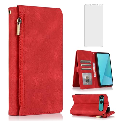 Coque pour Sony Xperia 10 VII Asuwish rouge resolvant le probleme de glisse