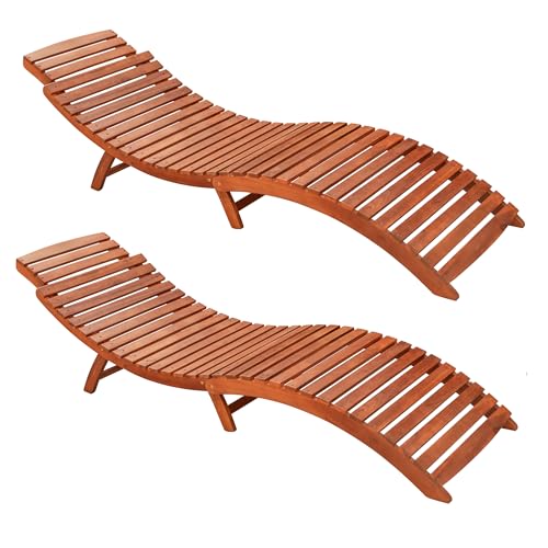 Flamaker ADL24978 Lounge Chairs For Outside Folding Acacia Wood Chaise Lounge thumb #2