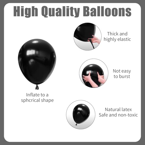 Image of Black and White Balloons Arch Kit,130pcs White Latex Balloon Garland,Different Size Black Latex Balloons for Baby Shower Birthday Wedding Graduation Party Decorations Supplies