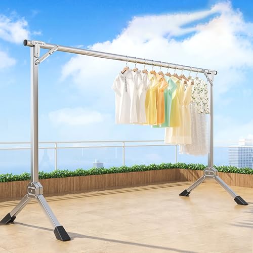 Chaoyilian Tendedero Extensible Plegable al Aire Libre, Burro Ropa Vertical para Secar Colchas y Sabanas Grandes, Ahorra Espacio para Interior