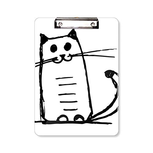 Cat Smile Sit Black Line Bloc-notes A4 grand carnet de notes papier ligné noir