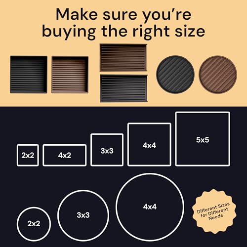 CasterMaster Chair Leg Floor Protectors & Furniture Sliders - 2 Inch, Round Brown, 4 pcs Non Slip Furniture Pads for Hardwood Floors, Noise Reduction Rubber Grippers, Couch Stoppers, Feet Coasters