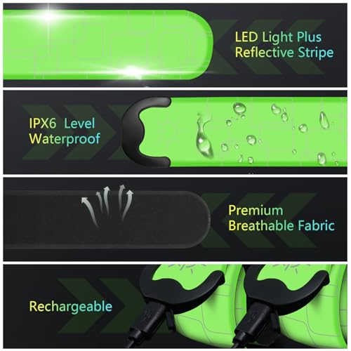 Xeiophoy 2 Pcs Led Armband Rechargeable For Running Walking Cycling, 2024 Version Light Up Armbands For Runners thumb #4