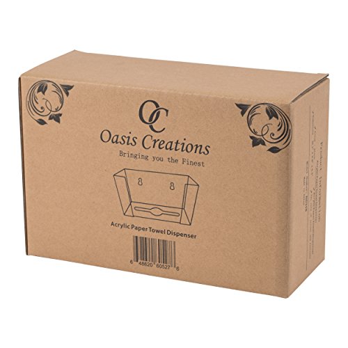 Paper Towel Dispenser by Oasis Creations - Holds 250 Paper Towels - Wall Mount and Countertop - Universal - Clear - Thumbnail 5