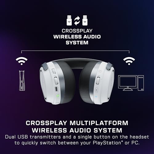 Image of Turtle Beach Stealth 700 Wireless Multiplatform Gaming Headset Renewed, PS5 | PlayStation, PS4, Bluetooth, 60mm Dual Drivers, 80-Hr Battery, Noise-Cancelling Flip-to-Mute Mic, Dual Transmitters, White