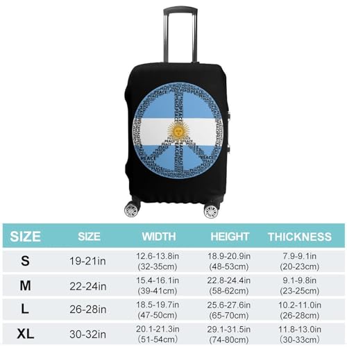 Peace Sign Argentina Flag Travel Suitcase Protector Luggage Cover Protective Washable Anti-scratch Baggage Cover2