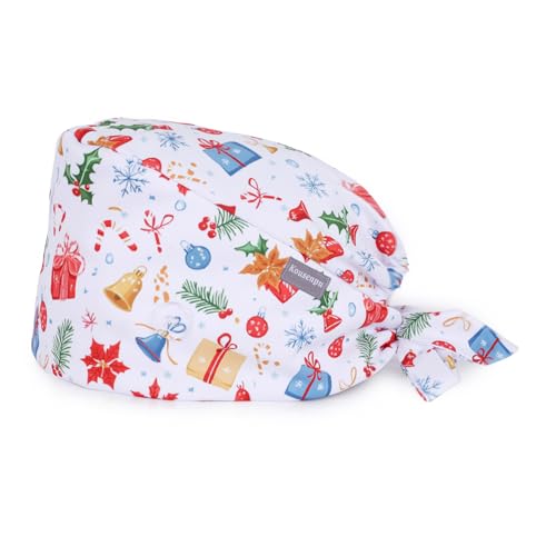 Image of Kousenpu Scrub Caps for Women, Adjustable Women's Surgical Cap with Buttons, Breathable Cute Design for Nurses and Doctors