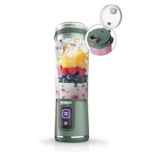 Ninja Blast Draagbare Blender, Draadloos, 18 oz. Vat, Persoonlijke Blender voor Shakes & Smoothies, BPA-vrij, Lekvrij Deksel & Sip Tuit, USB-C Oplaadbare, Vaatwasmachinebestendige Onderdelen