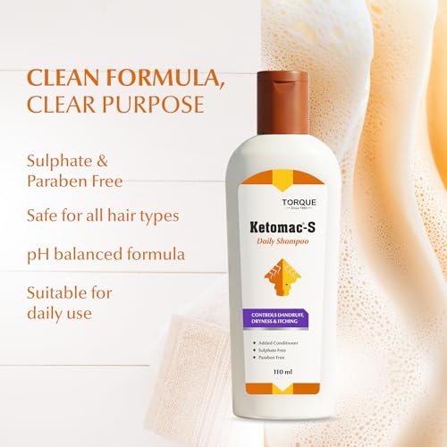 Image of Ketomac-S Daily Hair Cleanser with Selenium Sulfide, Built-in Conditioner, Anti-Dandruff Shampoo, Sulphate and Paraben Free, Oil Control, 110ml Pack of 1