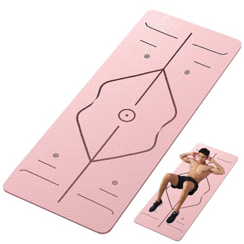 Esterilla de yoga no deslizante, gruesa esterilla de yoga, cojín de fitness grueso, amortiguador, accesorio para pilates, estiramientos, entrenamientos de suelo y fitness en casa en el gimnasio