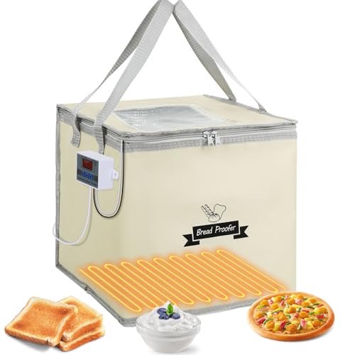 Rindaix Bread Dough Proofing Box, Precision Temperature Control Bread Proofer Foldable Visible Dough Proofer Sourdough Starter Warmer Home for Pizza and Yoghurt Making