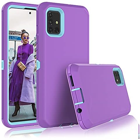 Tiflook for Galaxy A51 Case 4G (Not Fit A51 5G Version), Shockproof Heavy Duty Armor Rugged Hard Plastic Rubber Bumper 2-Layer Hybrid Protective Cover Case for Samsung Galaxy A51, Lilac Purple Cover