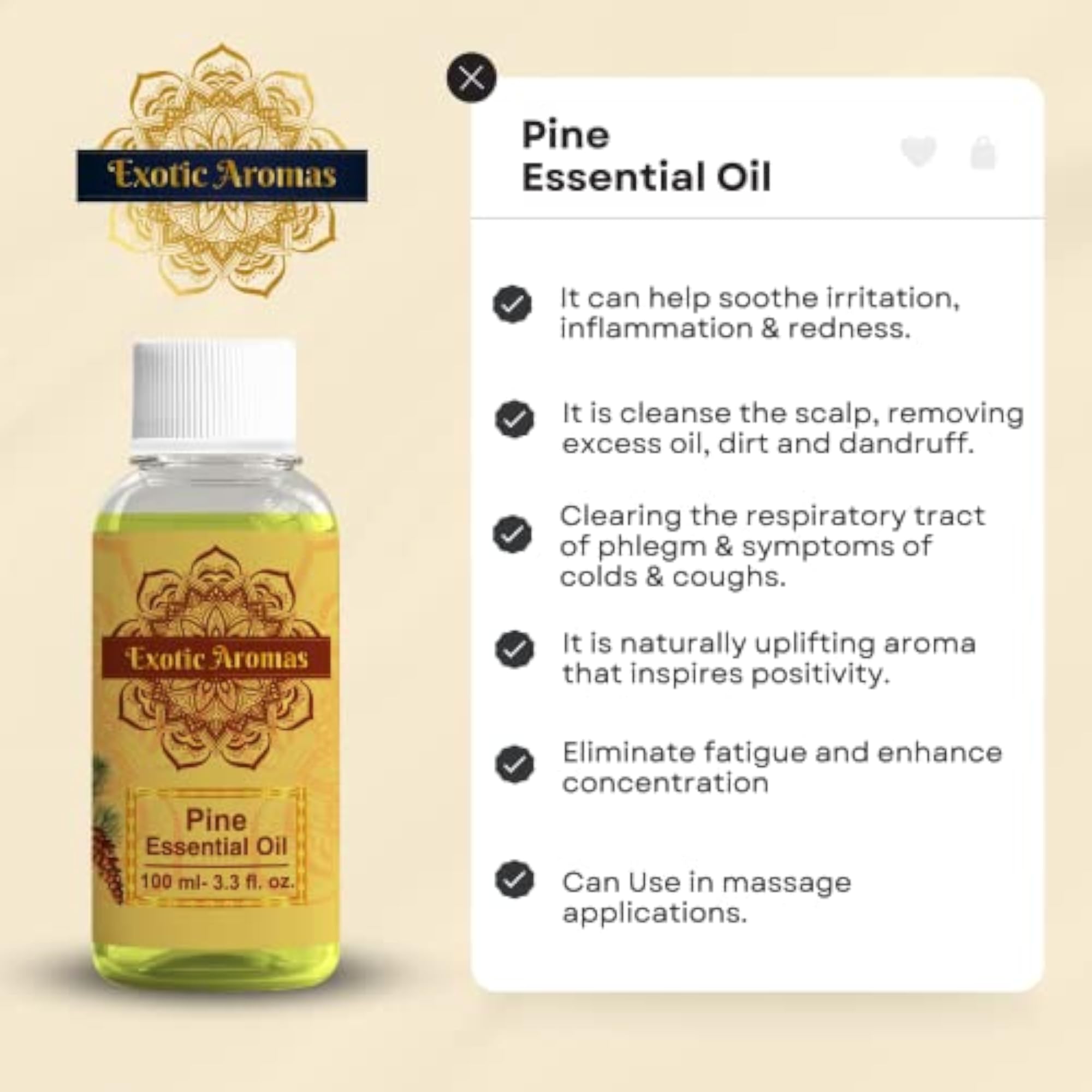 Exotic Aromas Pine Essential Oil, 100ml