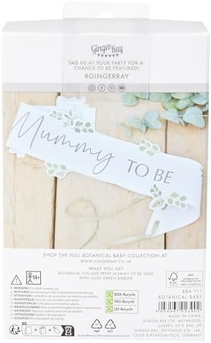 Ginger Ray Wooden Gender Neutral Baby Hanging Decoration for Baby Showers Including Twine to Hang