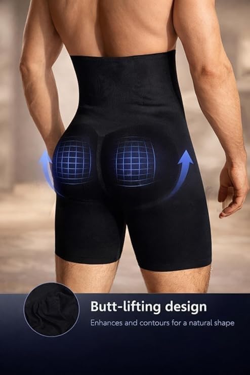 Image of Men Supporter Shapewear | Waist & Tummy Tucker Compression Body Shaper Shorts for Men | High Waist Slimming Supporter Innerwear | Breathable Shapewear