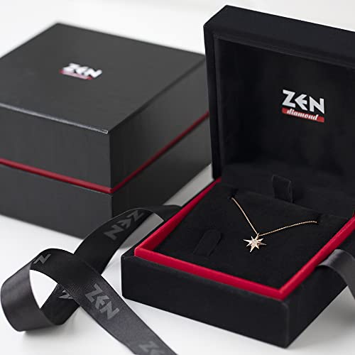 Zen Diamond 14K Rose Gold Polaris Necklace - 0.02 Carat Certified Diamond With G Color, Si2 Clarity - Elegant Box (17.7 Inch) #TOP6