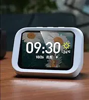 Caixa de Som Inteligente com Tela Touch HD, Assistente de Voz com IA, Bluetooth 5.4, Alarme, Previsão do Tempo, Chamadas Mãos Livres