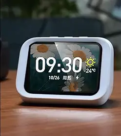 Caixa de Som Inteligente com Tela Touch HD, Assistente de Voz com IA, Bluetooth 5.4, Alarme, Previsão do Tempo, Chamadas Mãos Livres
