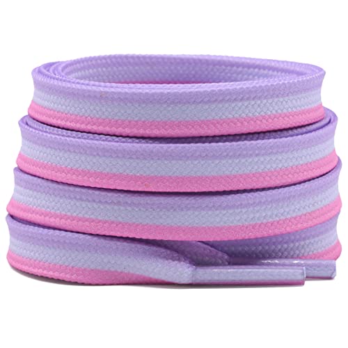 DELELE Colored Striped Flat Shoelaces