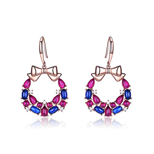 Boucles d'oreilles guirlande Noël argent pendantes pour soirée