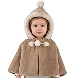Pour les fillettes 1-3 ans: la dimension de cape est 43*92cm lorsqu'elle est déployée, et la hauteur de bonnet mesure 30,8cm. Un manteau d'hiver adapté à la plupart des fillettes de 1-3 ans