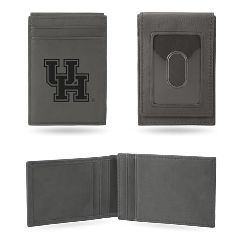 Image of Rico Industries NCAA Gray Laser Engraved Front Pocket Wallet - Compact /Comfortable /Slim