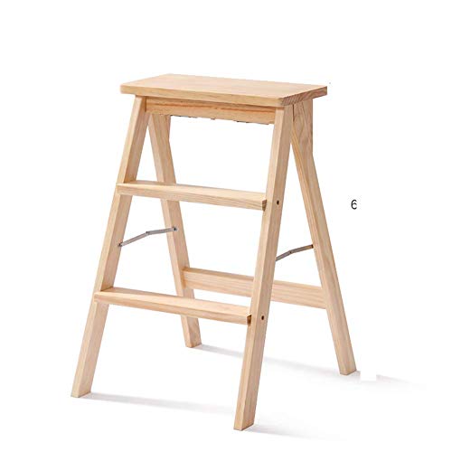 Tabouret d'escalade d'intérieur pliant en bois massif vert 40x20x64cm
