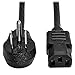 Tripp Lite Desktop Computer Power Cord, Right-Angle 5-15P to C13 - Heavy Duty, 15A, 125V, 14 AWG, 6 ft, Black (P007-006-15D)
