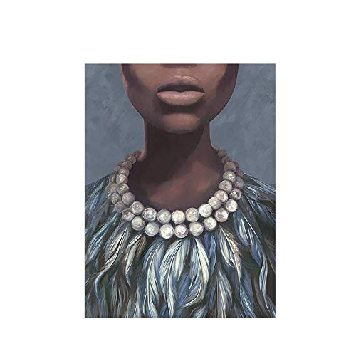 Art africain de femme nue en peinture sur toile 70x100 cm pour décoration salon