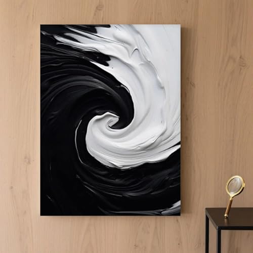 Impression sur toile blanche d'art fluide abstrait au design raffiné - 3