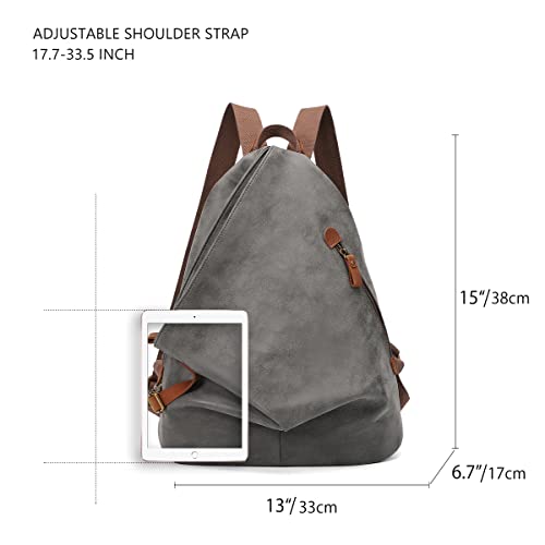 Image of KL928 PU Leather Vintage Backpack - Large Casual Daypack Outdoor Travel Rucksack Hiking Backpacks for Men Women