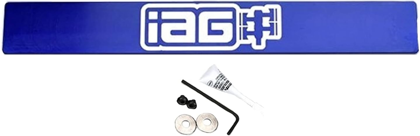 IAG Performance Front License Plate Stealth Mount Tag Delete for Subaru 2015-2021 WRX & STI (Blue Finish)